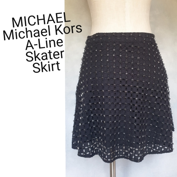 Michael Michael Kors Striped Eyelet Skirt Blue Size 19 main image 0